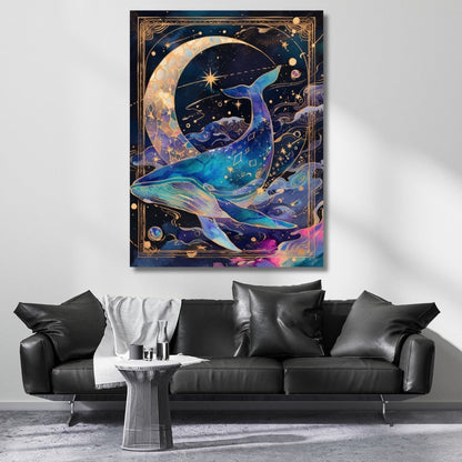 Kanvas Tablo Dijital Baskı Balina Tarot Tablosu Salon Tablosu Yeni Ev Hediyesi