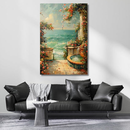 Sea View Canvas Painting, Oil Painting Look, Classic and Elegant Painting Model
