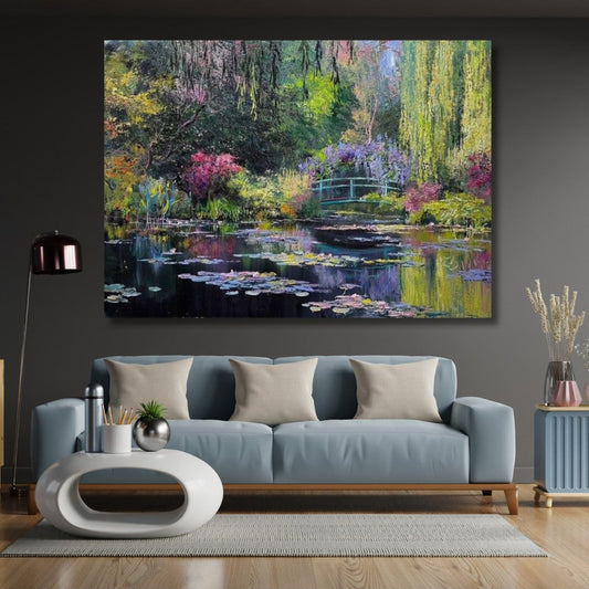 Oil Painting Look Canvas Painting Lake Landscape Classic Canvas Print Painting Living Room Painting