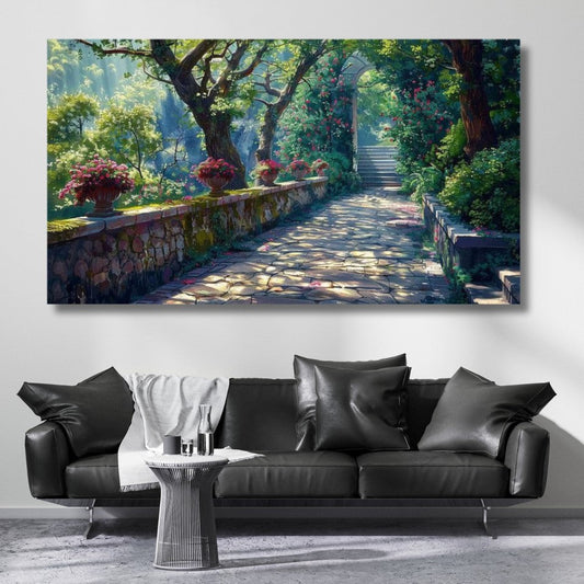 Kanvas Tablo Çiçek Bahçesi Dijital Baskı Tablo Duvar Dekoru Yeni Ev Hediyesi