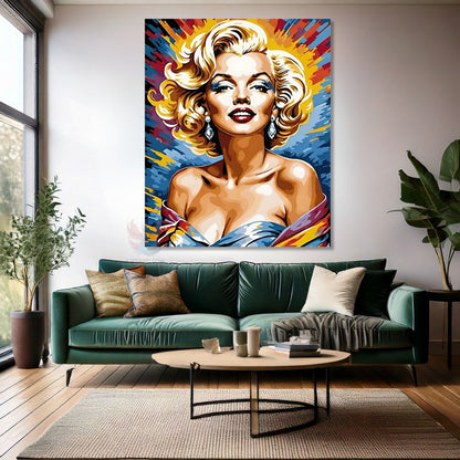 Marilyn Monroe Kanvas Tablo Renkli Marilyn Monroe Tablosu Salon Dekoru