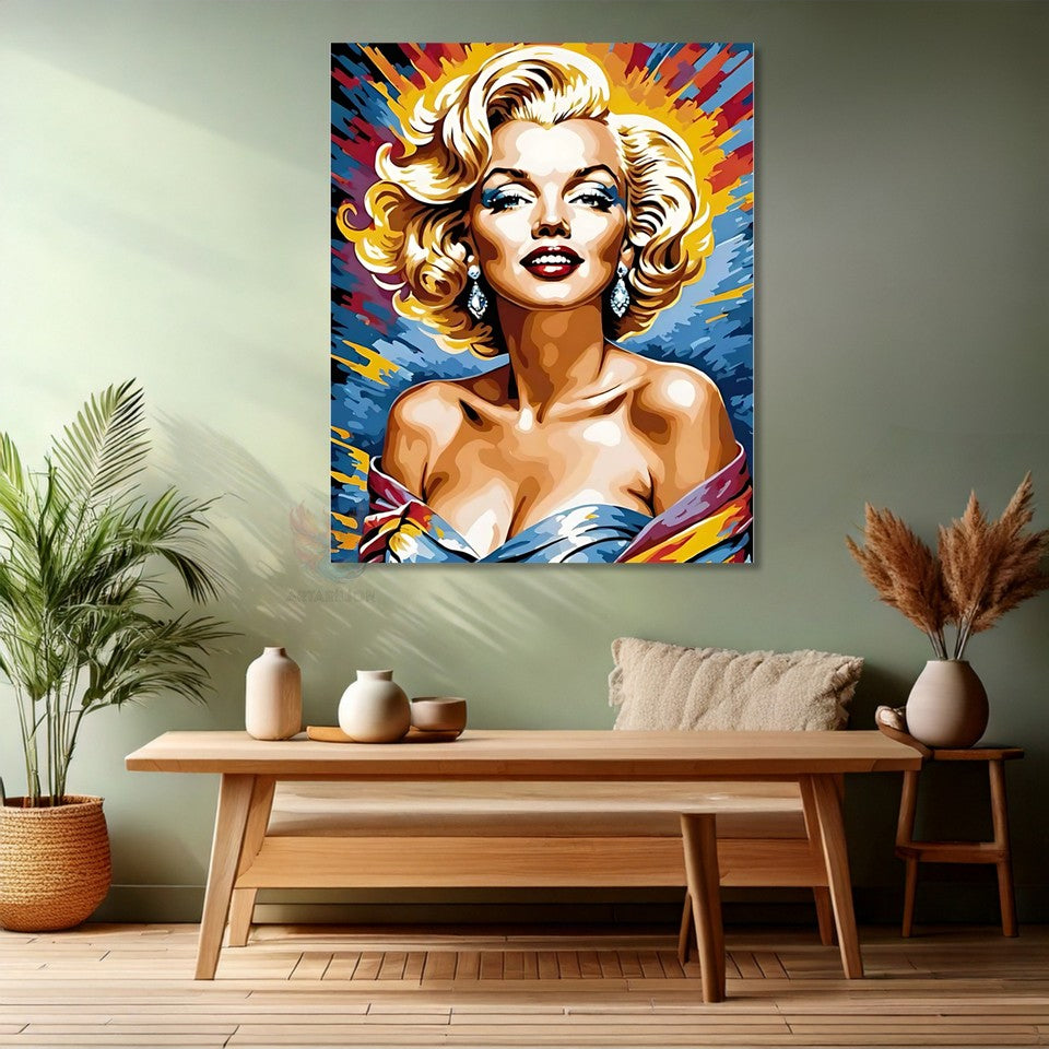 Marilyn Monroe Kanvas Tablo Renkli Marilyn Monroe Tablosu Salon Dekoru