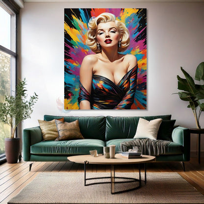 Marilyn Monroe Canvas Painting, Modern Colorful Marilyn Monroe Painting, Living Room Decor