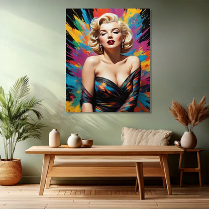 Marilyn Monroe Canvas Painting, Modern Colorful Marilyn Monroe Painting, Living Room Decor