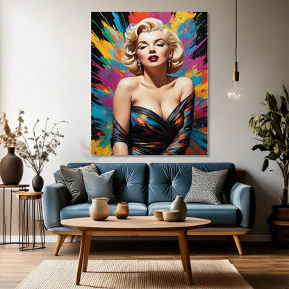 Marilyn Monroe Canvas Painting, Modern Colorful Marilyn Monroe Painting, Living Room Decor