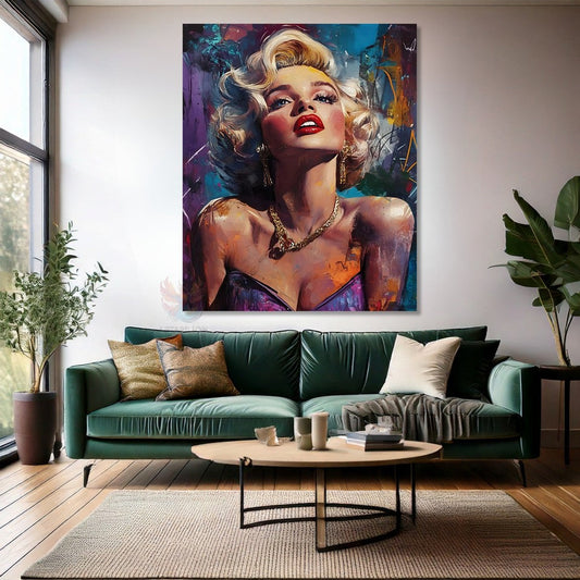 Marilyn Monroe Custom Designed Canvas Painting Modern Colorful Living Room Decor