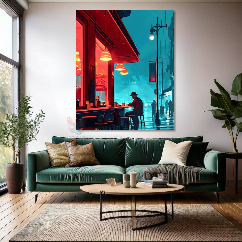 Yalnız Adam Modern Sanat Kanvas Tablo