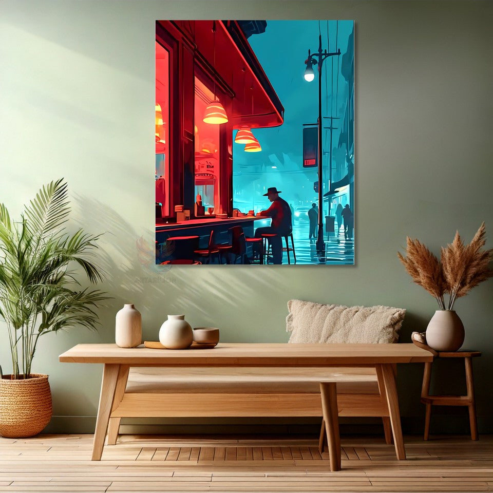 Yalnız Adam Modern Sanat Kanvas Tablo