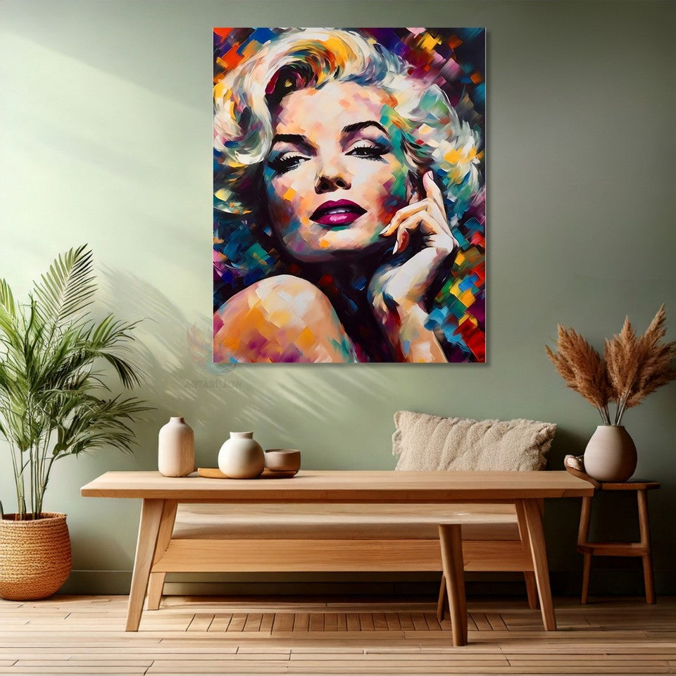 Brushstrokes Canvas Painting Marilyn Monroe Canvas Painting Digital Print Office Home Painting