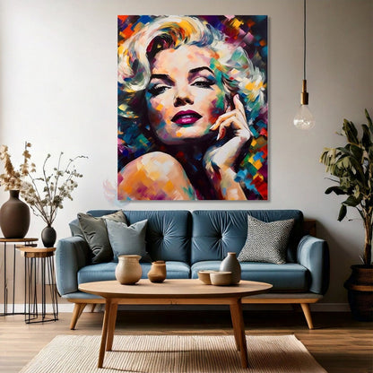 Brushstrokes Canvas Painting Marilyn Monroe Canvas Painting Digital Print Office Home Painting