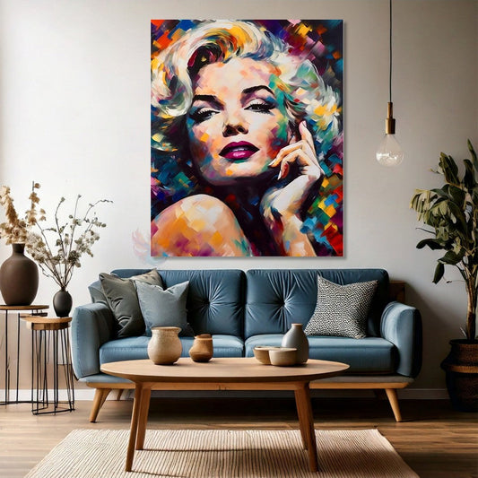 Brushstrokes Canvas Painting Marilyn Monroe Canvas Painting Digital Print Office Home Painting