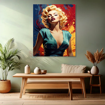Genç Marilyn Monroe Kanvas Tablo Dijital Baskı Ofis Ev Tablosu