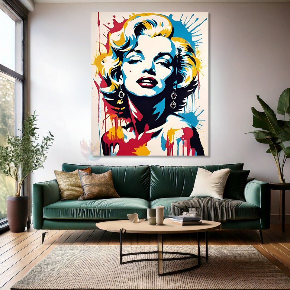 Soyut Tasarım Marilyn Monroe Dijital Baskı Kanvas Tablo