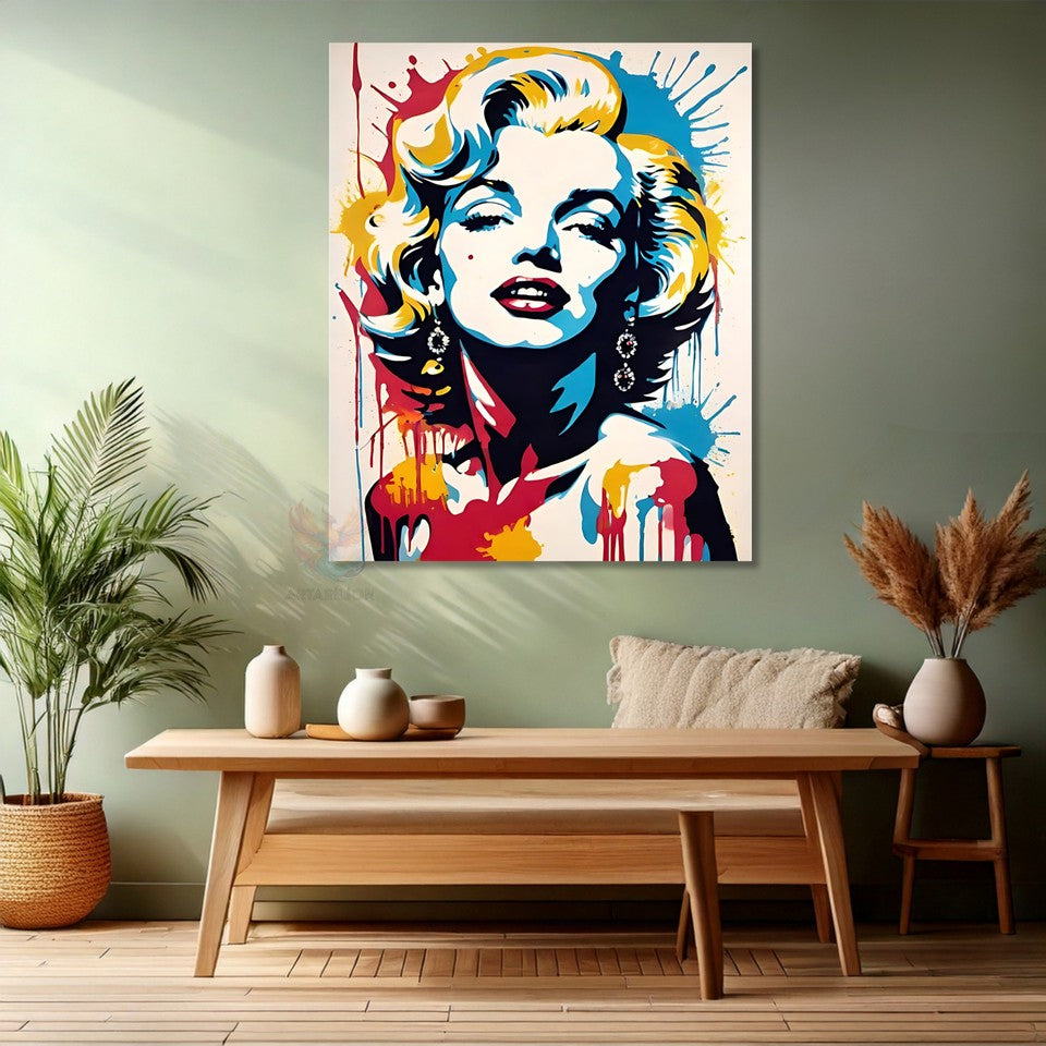 Soyut Tasarım Marilyn Monroe Dijital Baskı Kanvas Tablo