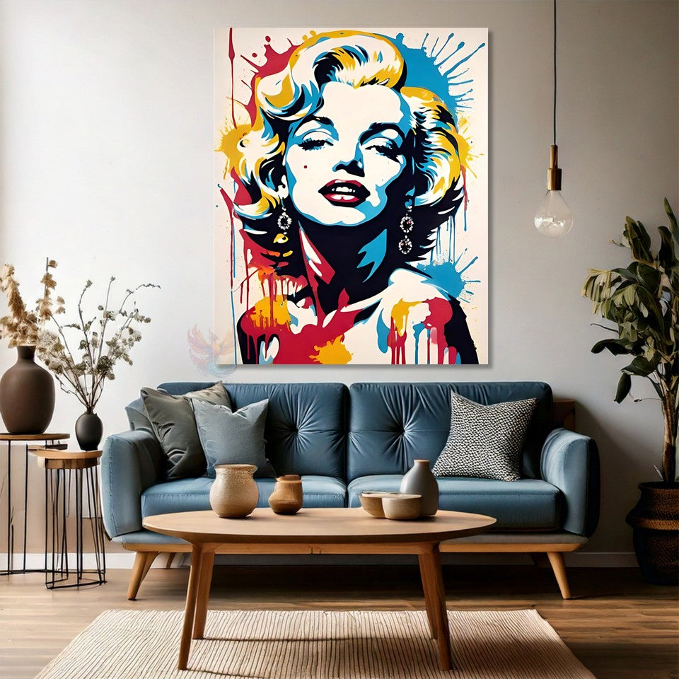 Soyut Tasarım Marilyn Monroe Dijital Baskı Kanvas Tablo