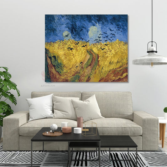 Kanvas Tablo Van Gogh Tablosu Buğday Tarlasındaki Kargalar Ev Ofis Dekoru Klasik Duvar Tablosu