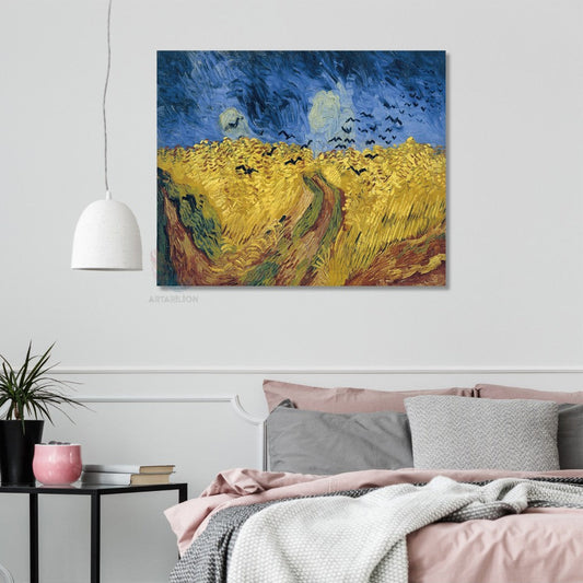 Kanvas Tablo Van Gogh Tablosu Buğday Tarlasındaki Kargalar Ev Ofis Dekoru Klasik Duvar Tablosu