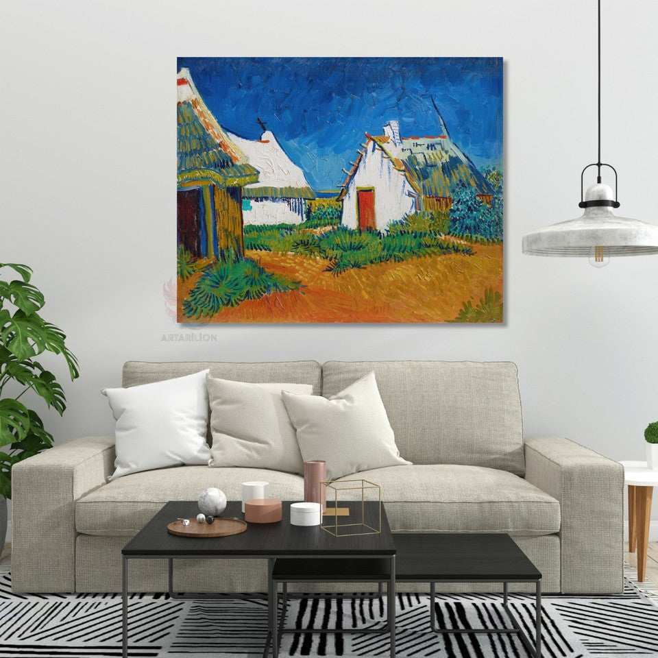 Van Gogh Üç Beyaz Kulübe Klasik Kanvas Tablo
