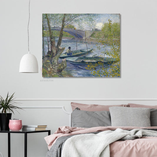 Kanvas Tablo Van Gogh Tablosu Ev Ofis Dekoru Balıkçı Temalı Klasik Duvar Tablosu