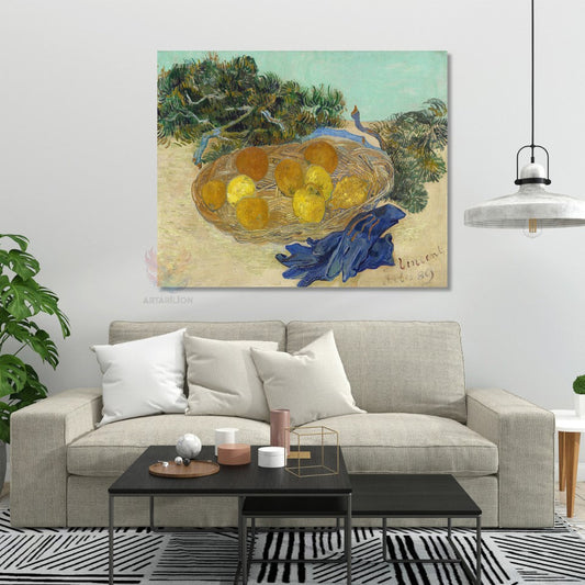 Kanvas Tablo Van Gogh Tablosu Ev Ofis Dekoru Meyve Sepeti Klasik Duvar Tablosu