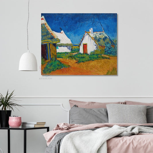 Kanvas Tablo Van Gogh Üç Beyaz Kulübe Tablosu Ev Ofis Dekoru Klasik Duvar Tablosu