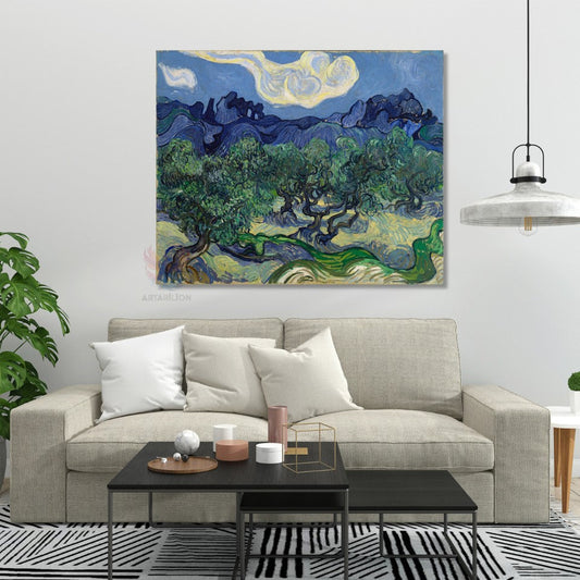 Kanvas Tablo Van Gogh Tablosu Ev Ofis Dekoru Zeytin Ağacı Klasik Duvar Tablosu