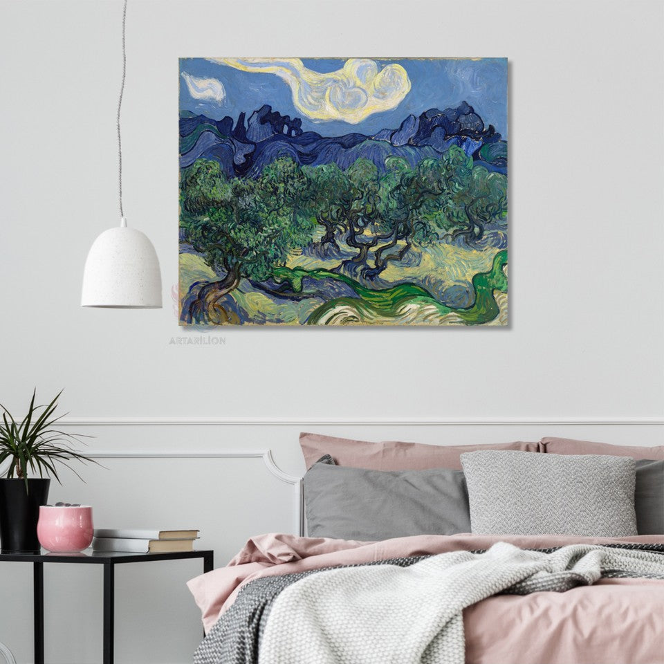 Kanvas Tablo Van Gogh Tablosu Ev Ofis Dekoru Zeytin Ağacı Klasik Duvar Tablosu