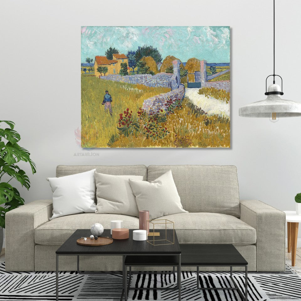 Van Gogh Çiftlik Evi Klasik Kanvas Tablo
