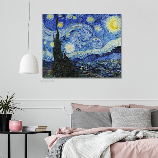 Kanvas Tablo Van Gogh Tablosu Ev Ofis Dekoru Yıldızlı Gece 2 Klasik Duvar Tablosu