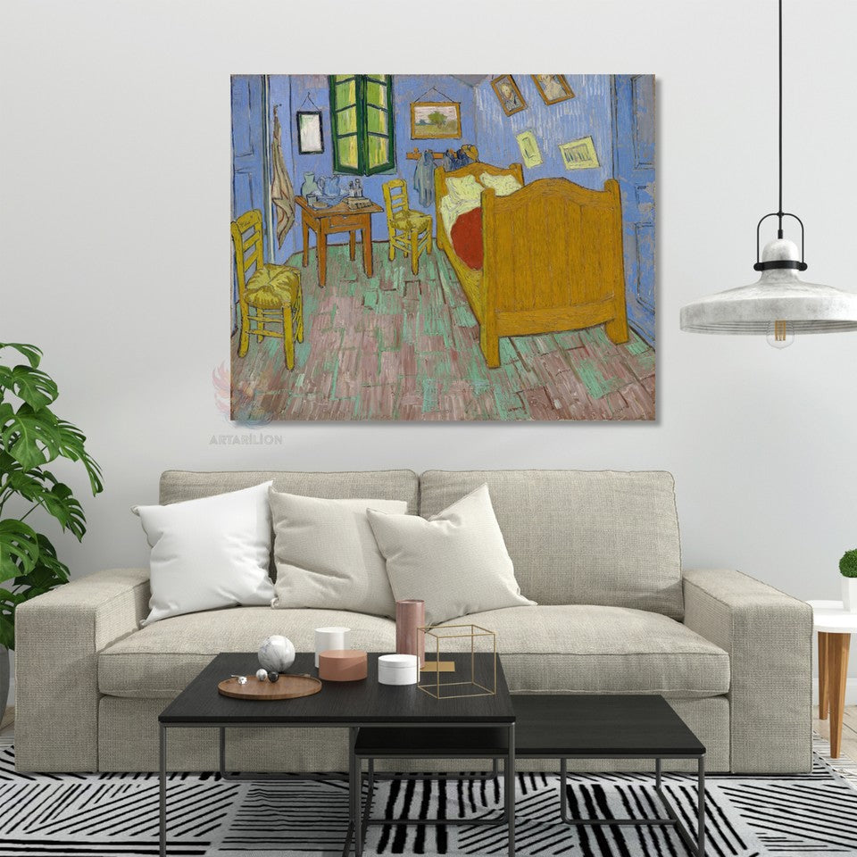 Van Gogh Yatak Odası Çizimi Klasik Kanvas Tablo