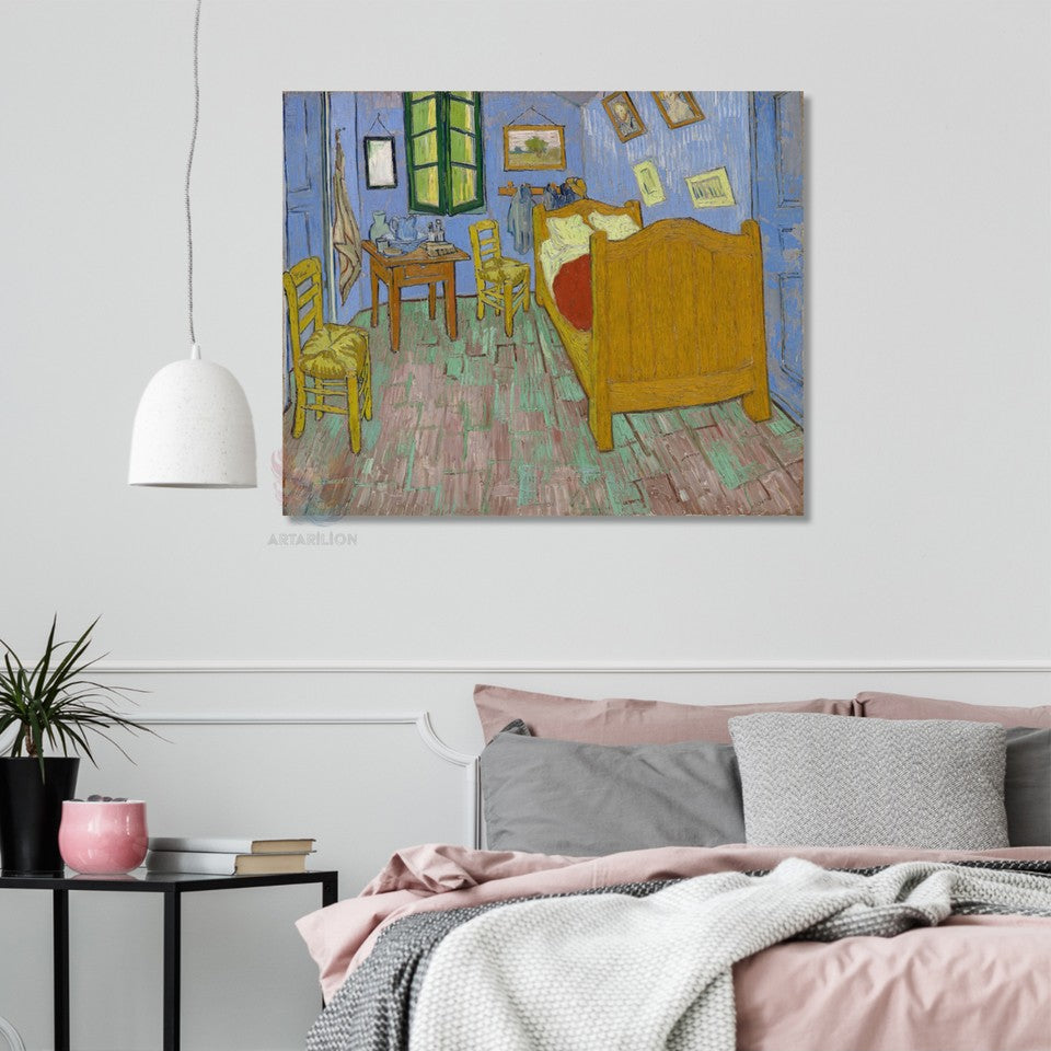 Van Gogh Yatak Odası Çizimi Klasik Kanvas Tablo