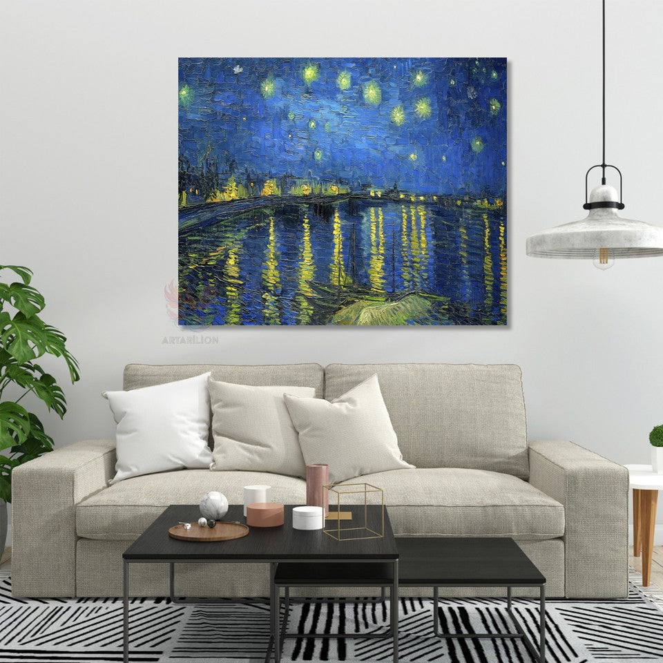 Van Gogh Yıldızlı Gece 3 Klasik Kanvas Tablo