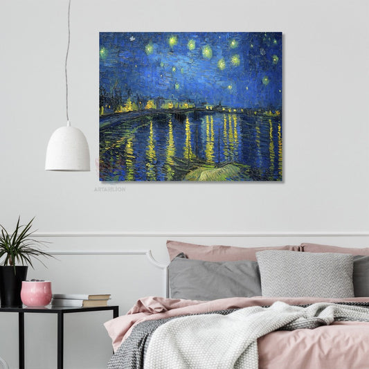 Kanvas Tablo Van Gogh Tablosu Ev Ofis Dekoru Yıldızlı Gece 3 Klasik Duvar Tablosu