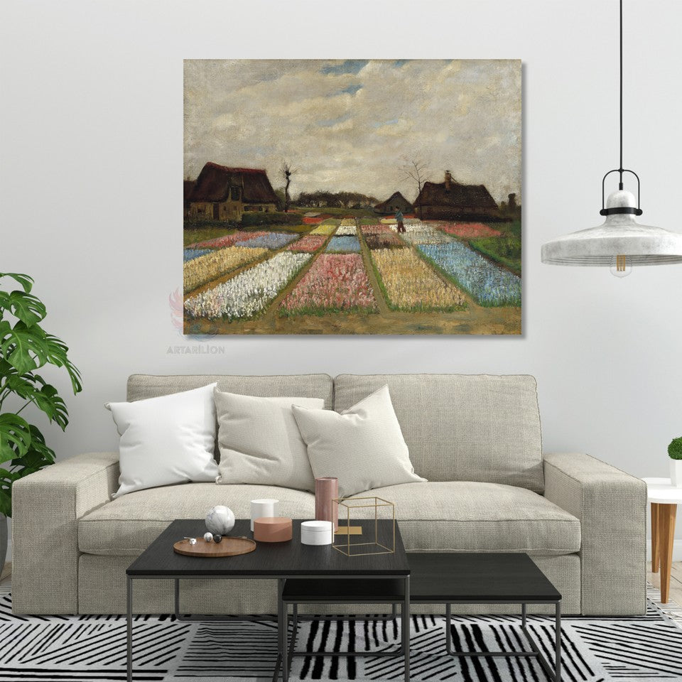 Van Gogh Renkli Çiçekler Klasik Kanvas Tablo