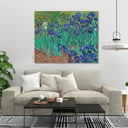 Kanvas Tablo Van Gogh Tablosu Ev Ofis Dekoru Süsen Çiçeği Klasik Duvar Tablosu