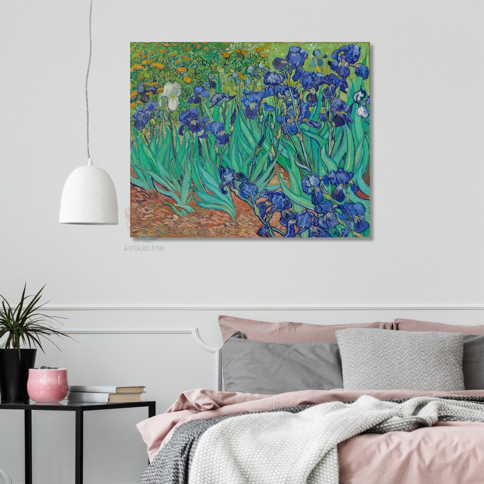 Van Gogh Süsen Çiçeği Klasik Kanvas Tablo