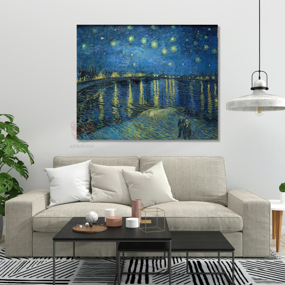 Van Gogh Rhone Üzerinde Yıldızlı Gece Klasik Kanvas Tablo