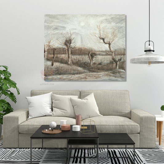 Kanvas Tablo Van Gogh Tablosu Ev Ofis Dekoru Kurumuş Topraklar Klasik Duvar Tablosu