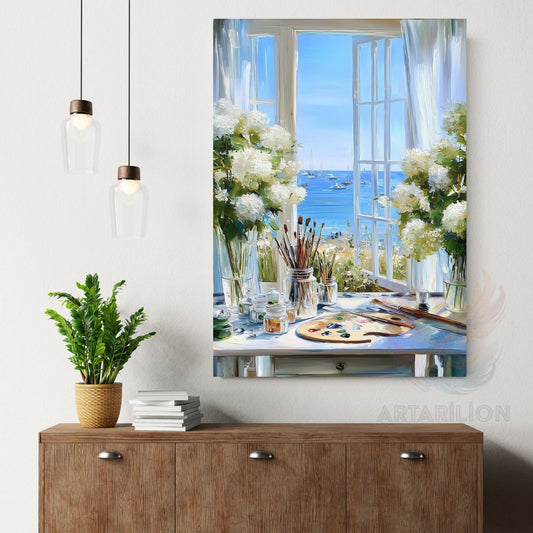 Window View Canvas Painting Wall Art Modern Home Decor Canvas Living Room Painting
