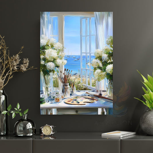 Window View Canvas Painting Wall Art Modern Home Decor Canvas Living Room Painting