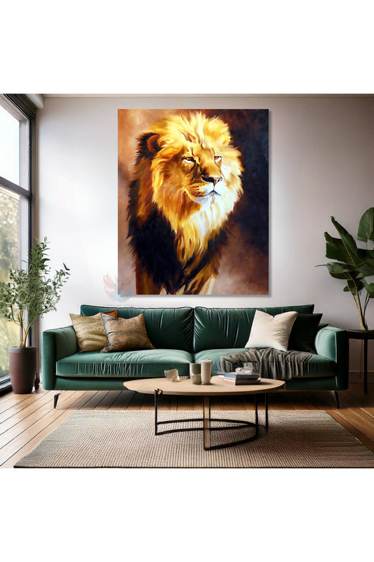Asil Aslan Tablosu Kanvas Dijital Baskı Modern Tasarım Aslan Tablosu Salon Tablosu