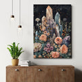 Canvas Digital HD Print Canvas Painting Colorful Crystals and Flowers Wall Art