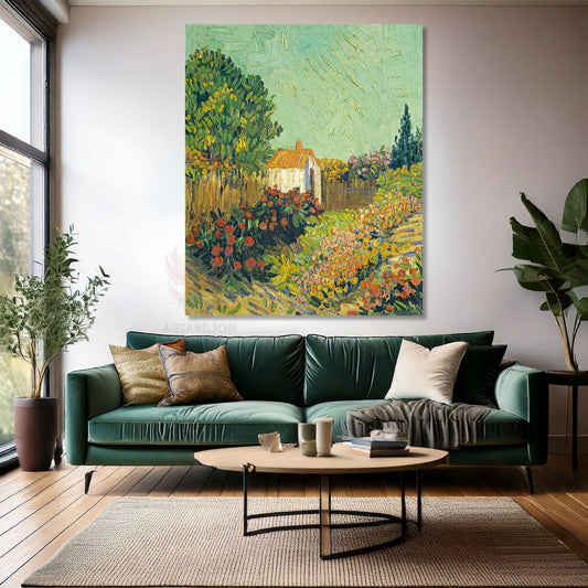 Van Gogh Kanvas Tablo Dijital Baskı Kanvas Duvar Tablosu Bahçe Manzarası Empresyonizm Tablo
