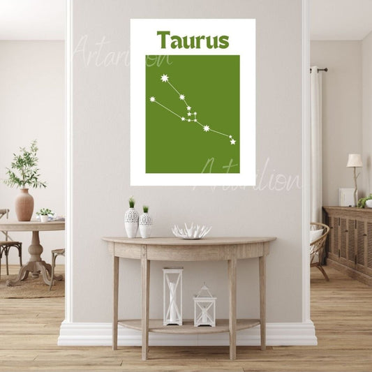 Kanvas Dijital HD Baskı Kanvas Tablo Boğa Burcu Takımyıldızı Duvar Tablosu