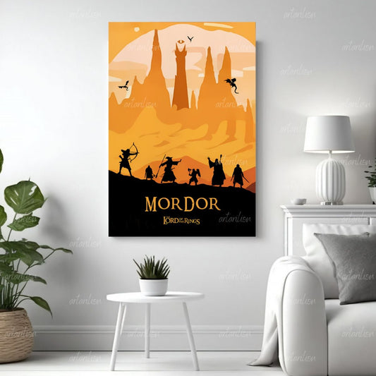Yüzüklerin Efendisi Mordor Kanvas Tablo Duvar Dekorasyonu LOTR Oyun Odası Salon Dizi Film Tablosu