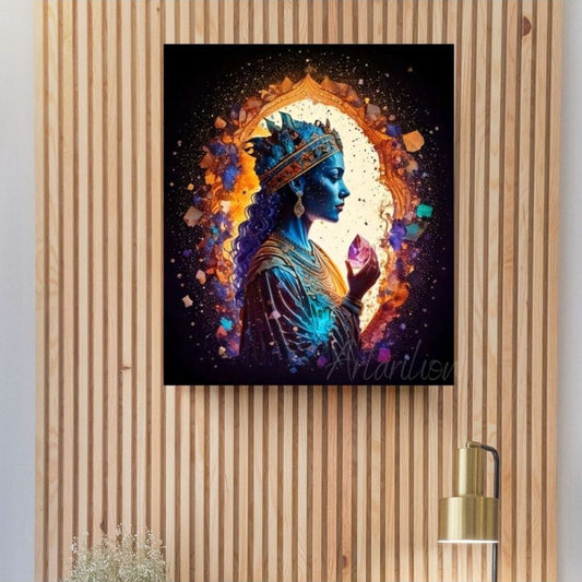 Kanvas Dijital HD Baskı Kanvas Tablo Kraliçe ve Kristal Taç Duvar Tablosu