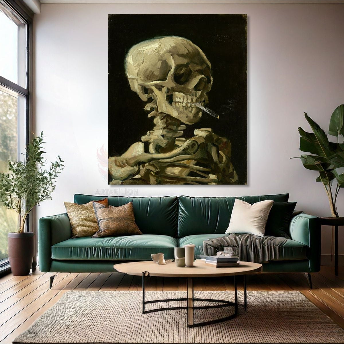 Van Gogh Empresyonizm Skeleton Kanvas Tablo