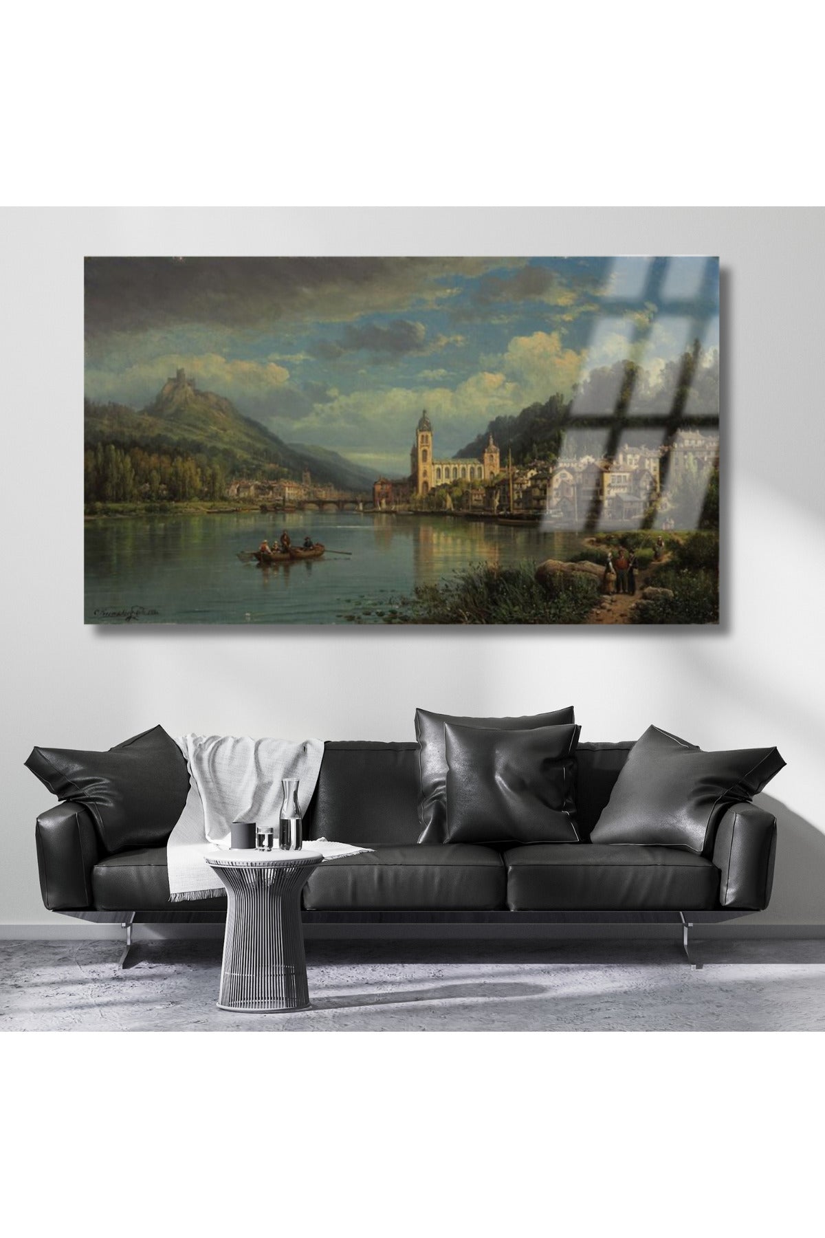 Klasik Ressam Yağlı Boya Görseli Kırılmaz Dijital Baskı Cam Tablo