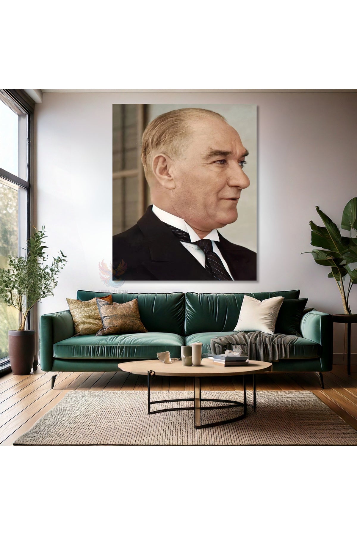 Renkli Atatürk Dijital Baskı Kanvas Tablo