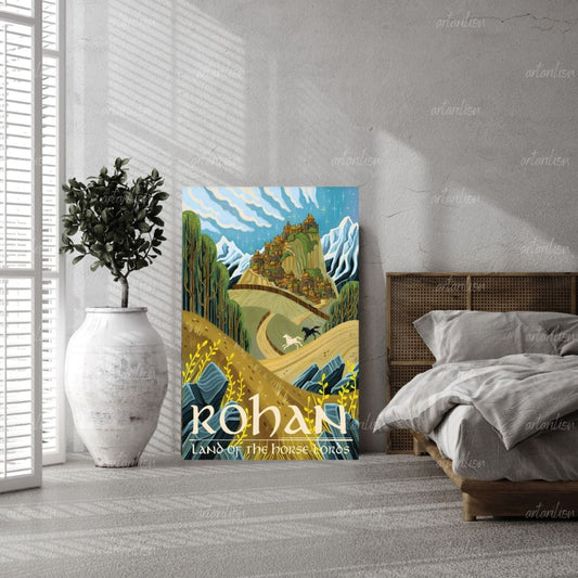 Yüzüklerin Efendisi Kanvas Tablo Rohan Duvar Dekorasyonu LOTR Oyun Odası Salon Dizi Film Tablosu